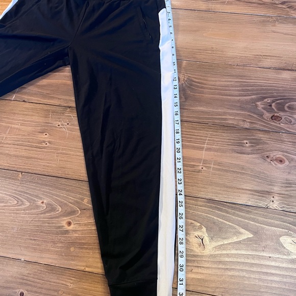 Athleta Black Jogger Pants with White Side Stripes with Zip Pockets Size M - Picture 5 of 6
